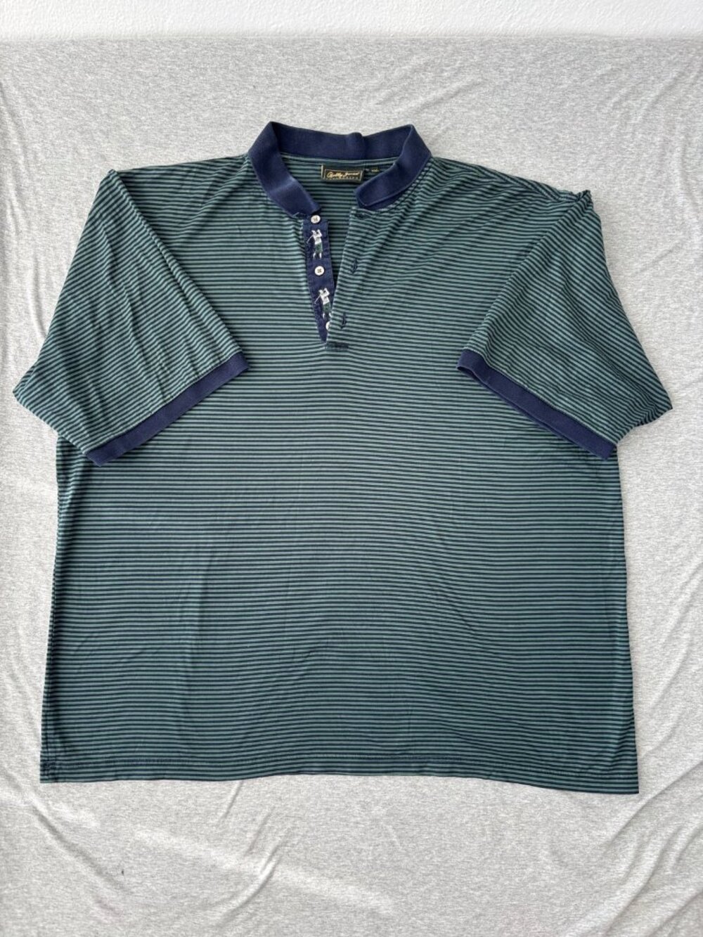Bobby Jones Collection Golf Polo Men's XXL Preppy Green Navy Striped Old Money